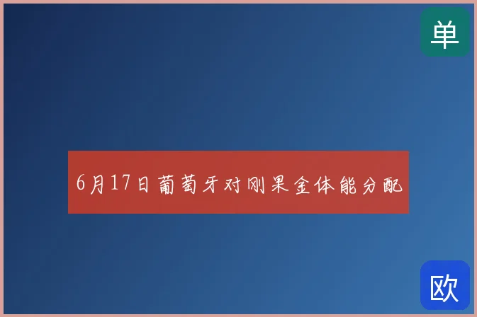 6月17日葡萄牙对刚果金体能分配